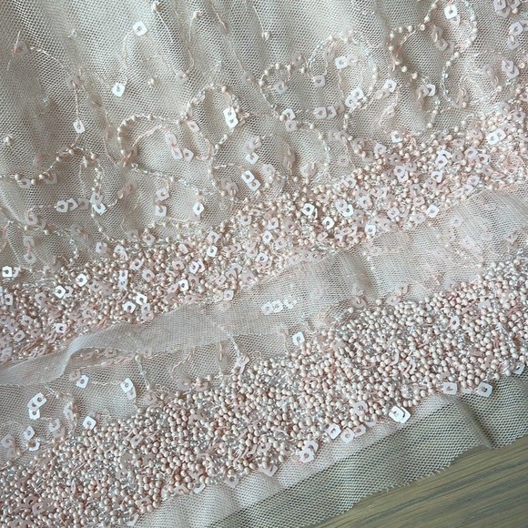 LOFT pink sequin beaded tulle tank cami top ballet peach pink size small - Picture 2 of 7